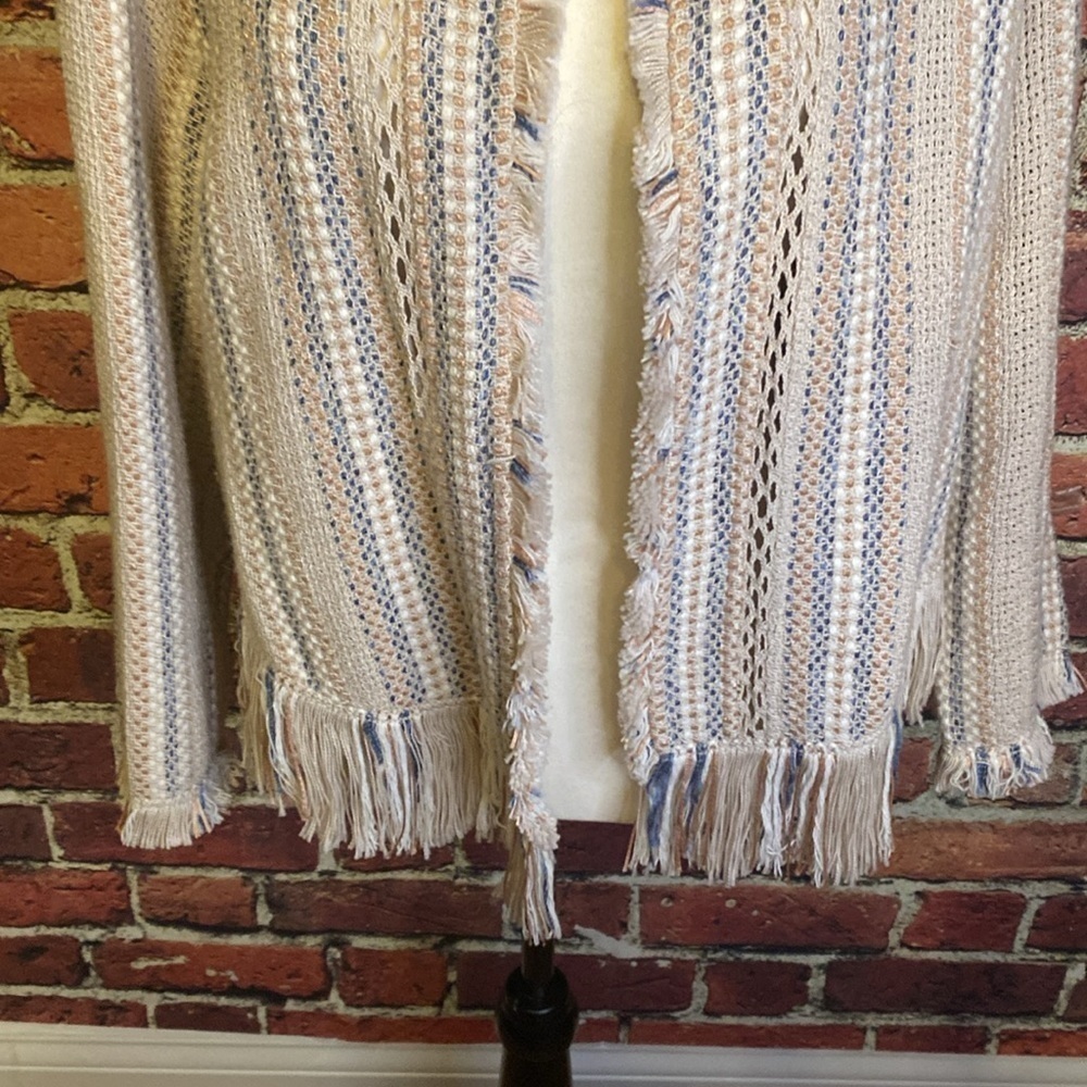 Nic + Zoe DASHING Days Boho Fringe Open Front Jacket Size - Picture 6 of 14